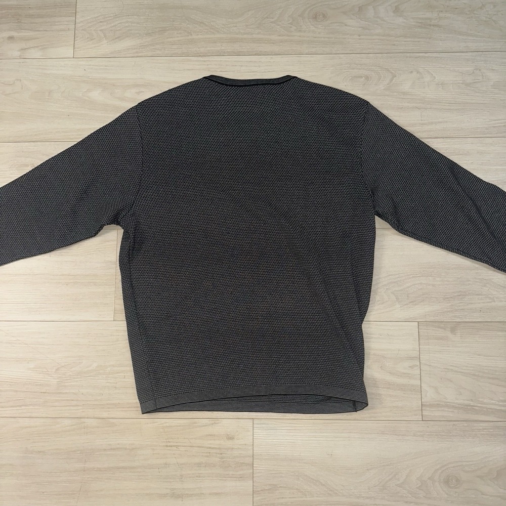 Vintage St. Croix Knits Men's Sweater Size L Cotton Blend Black Birds Eye Preppy - Picture 3 of 8